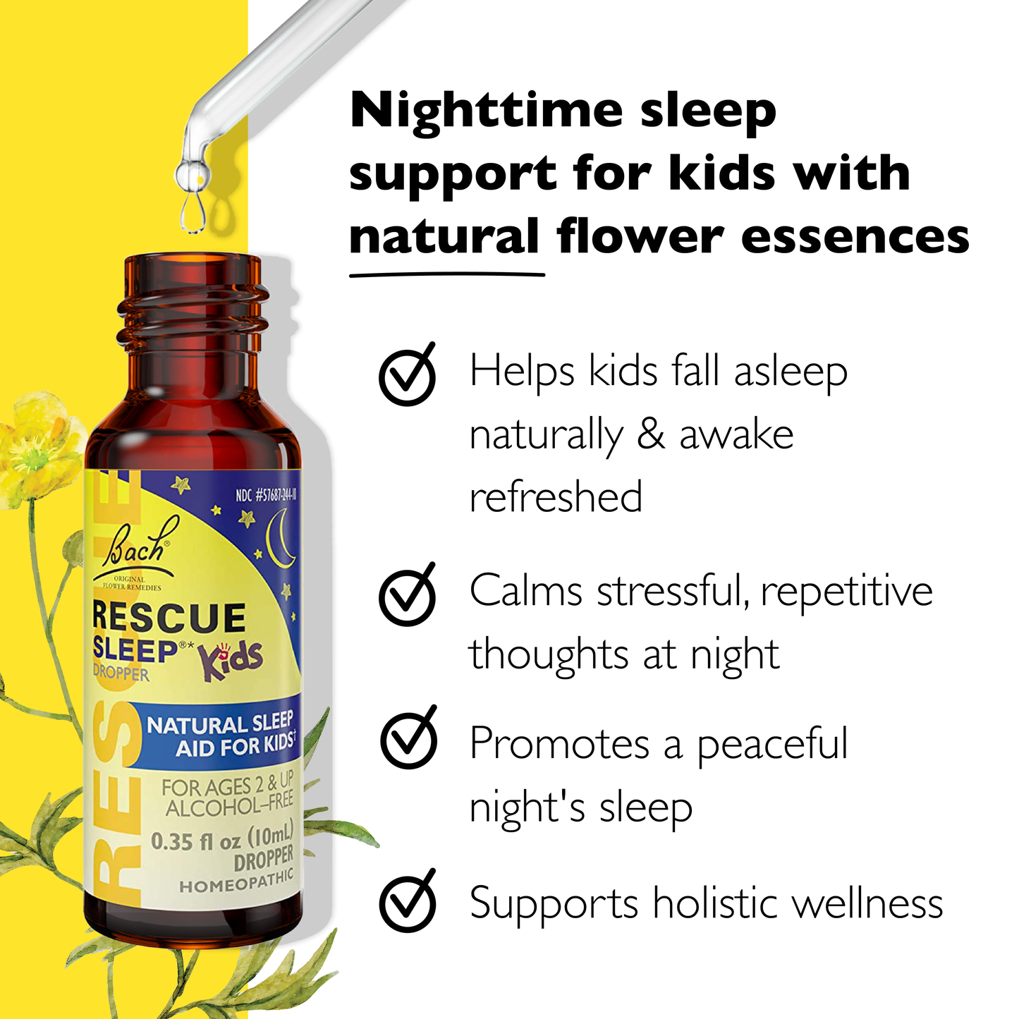 RESCUE & Bach Original Flower Remedies - Bach Rescue Sleep KIDS Natural Sleep Aid Dropper 10mL