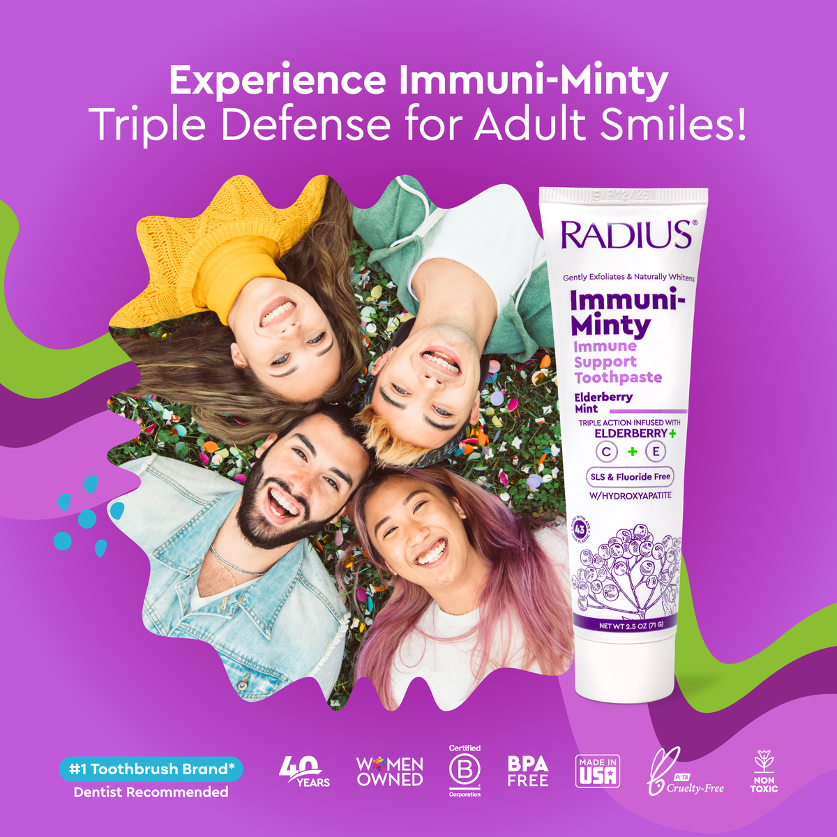 RADIUS - IMMUNI-MINTY Immune Support Toothpaste, Elderberry Mint