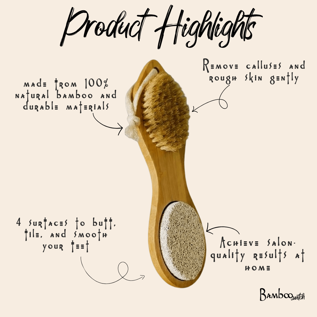 Bamboo Switch - Bamboo Exfoliating Foot Pedicure Tool | Summer Bestseller
