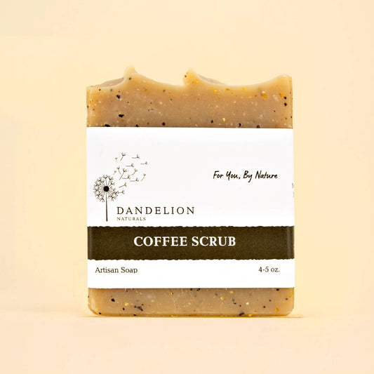 Dandelion Naturals - Coffee Scrub Bar Soap | Exfoliating Soap Bar | Coffee Soap