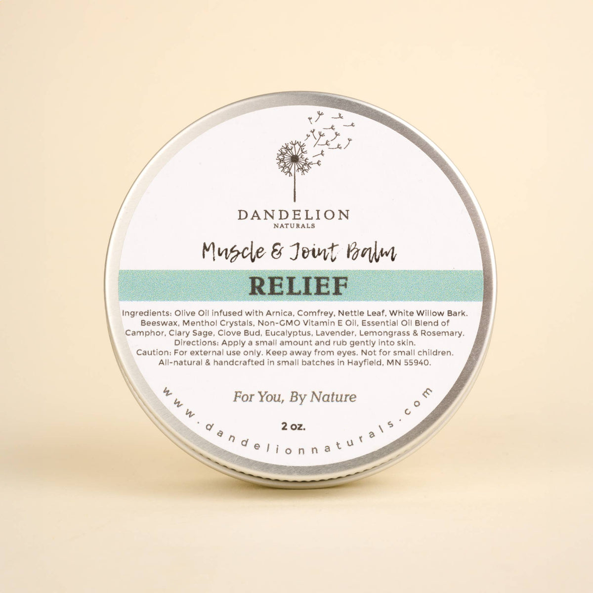 Dandelion Naturals - Relief Muscle & Joint Balm | Pain Salve | Pain Relief | Balm
