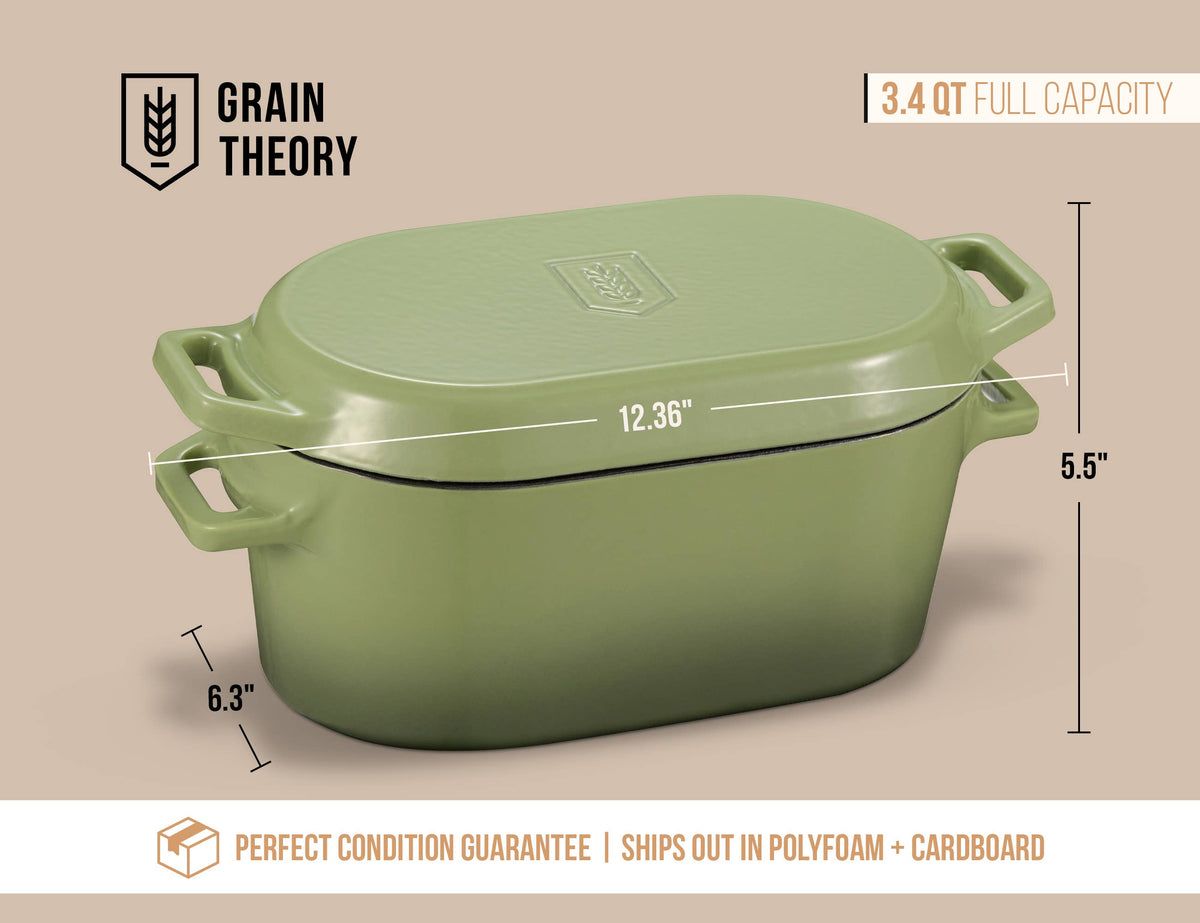 Kook - Kook Dutch Oven with Lid, Enameled Cast Iron, 3.4 qt