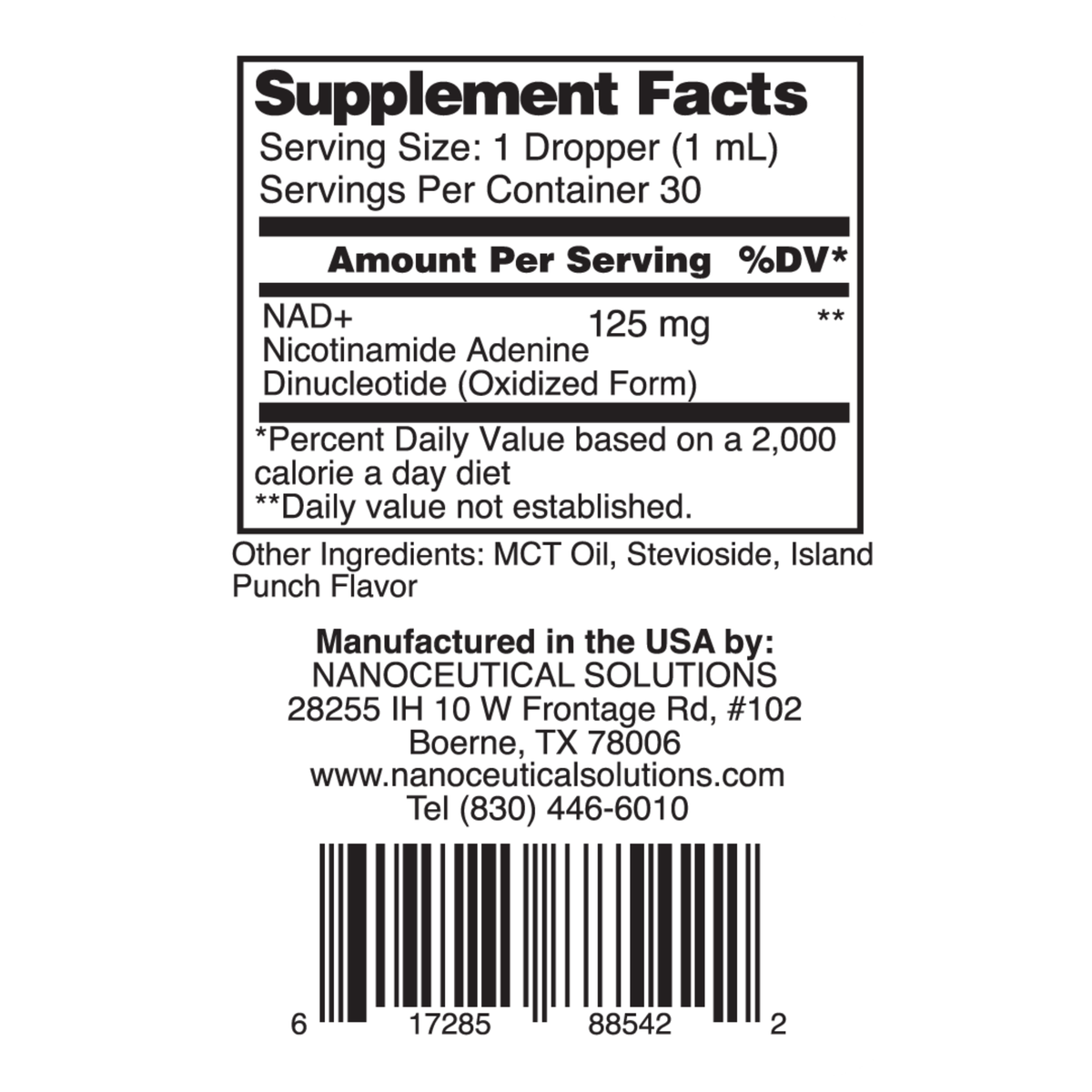 Nanoceutical Solutions - Nano NAD+ Oral Supplement for Energy Boost