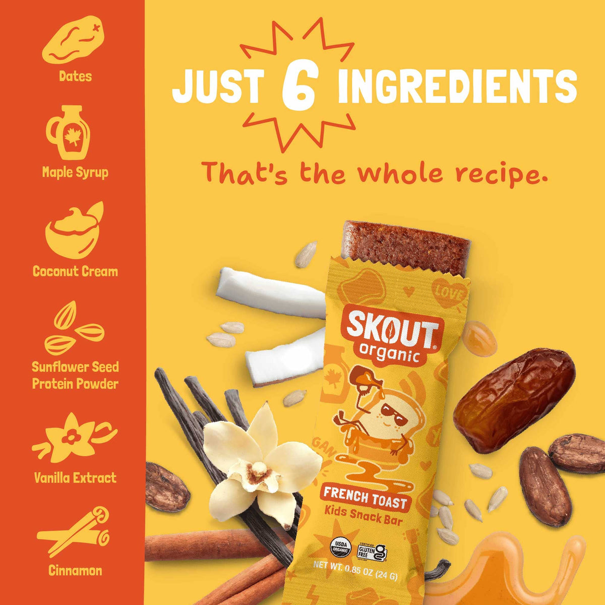 Skout Organic - Skout Organic French Toast Kids Snack Bar | Plant-Based