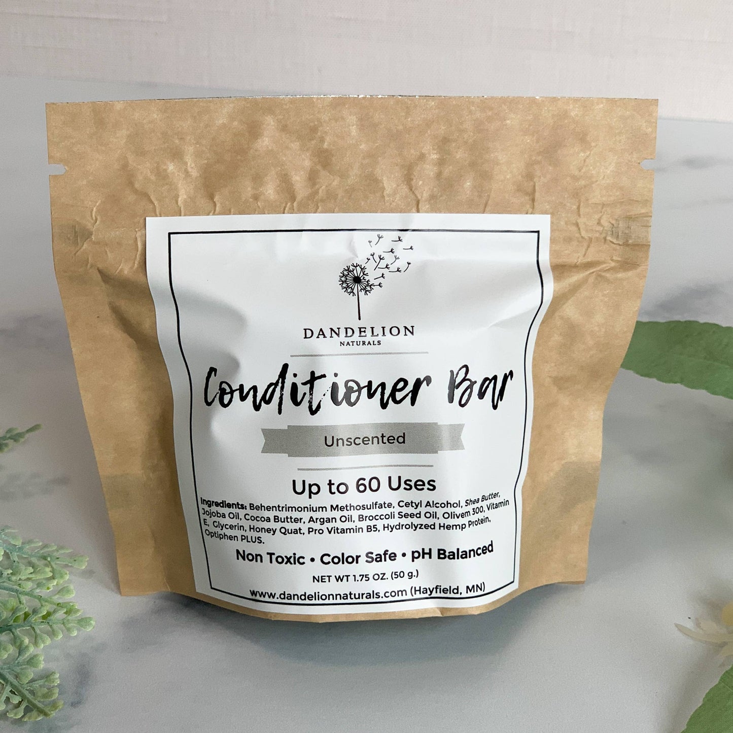 Dandelion Naturals - Conditioner Bar | Unscented | Packaged | Solid Conditioner
