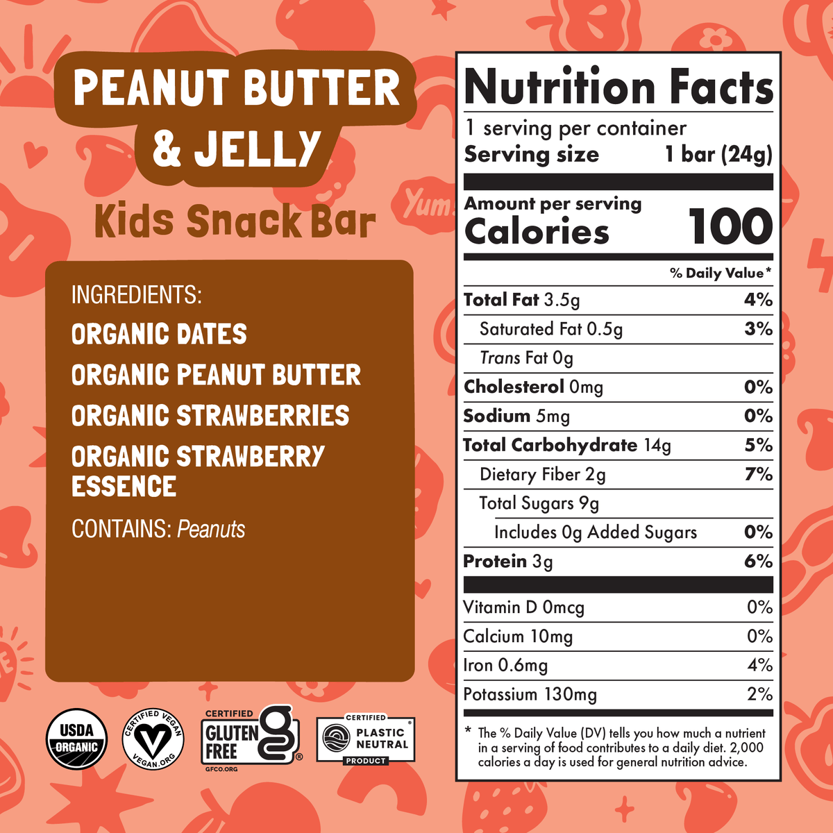 Skout Organic - Skout Organic Peanut Butter & Jelly Kids Snack Bar
