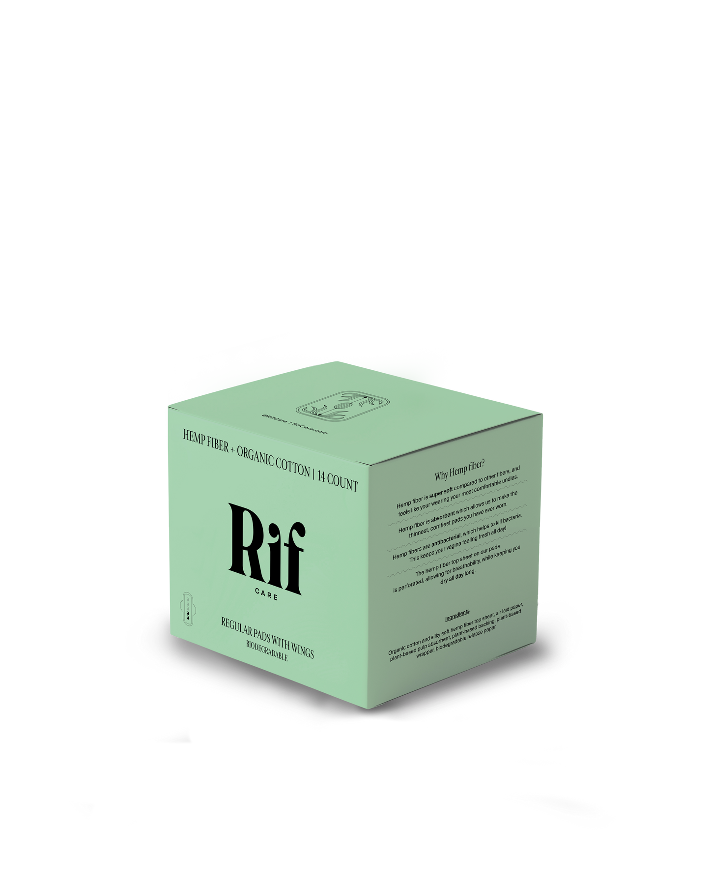 Rif Care - Regular (14 ct) Organic Biodegradable Hemp Fiber Pads