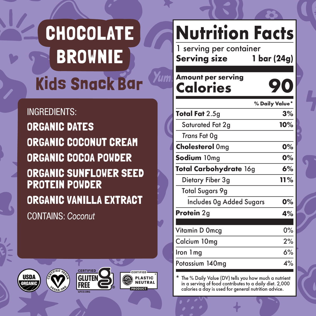Skout Organic - Skout Organic Chocolate Brownie Kids Snack Bar | Plant-Based