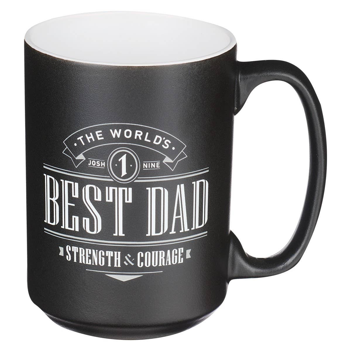 Christian Art Gifts - Mug Black/White Best Dad Josh. 1:9