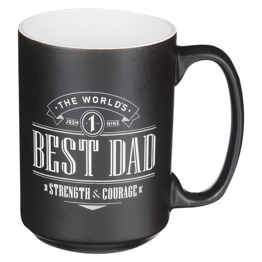 Christian Art Gifts - Mug Black/White Best Dad Josh. 1:9