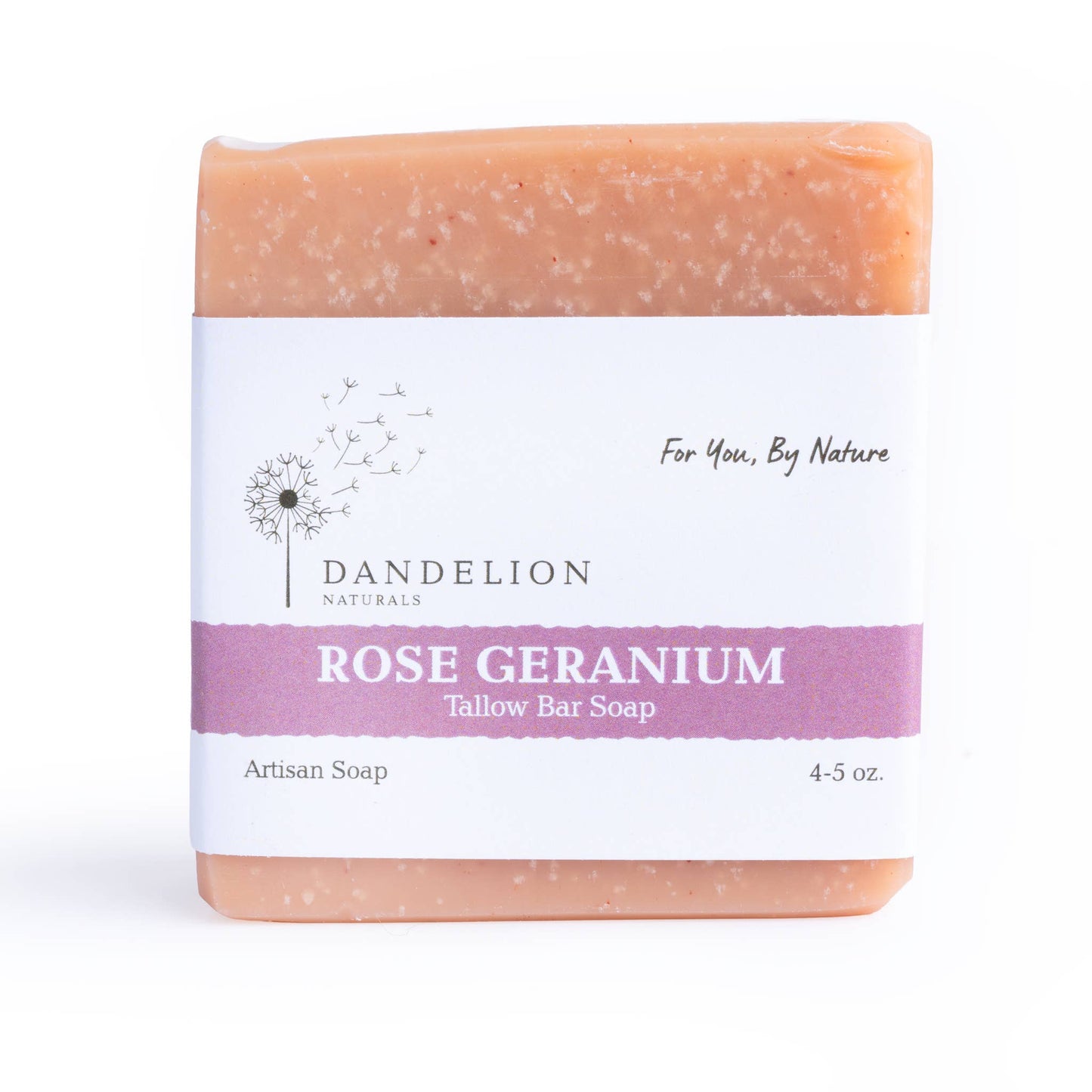 Dandelion Naturals - Rose Geranium Tallow Bar Soap | Tallow Skin Care | Bar Soap