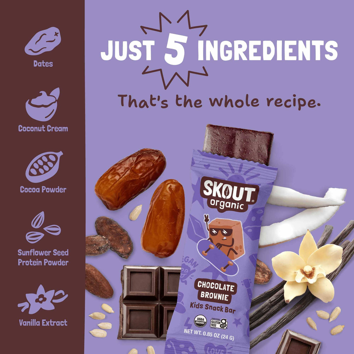 Skout Organic - Skout Organic Chocolate Brownie Kids Snack Bar | Plant-Based