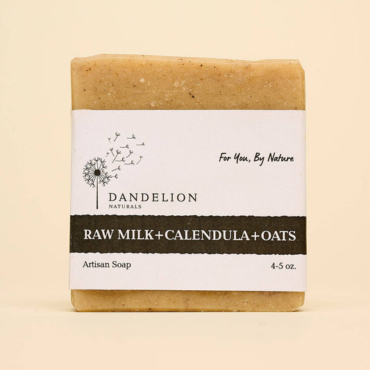 Dandelion Naturals - Raw Milk, Calendula, & Oats Bar Soap | Unscented Bar Soap