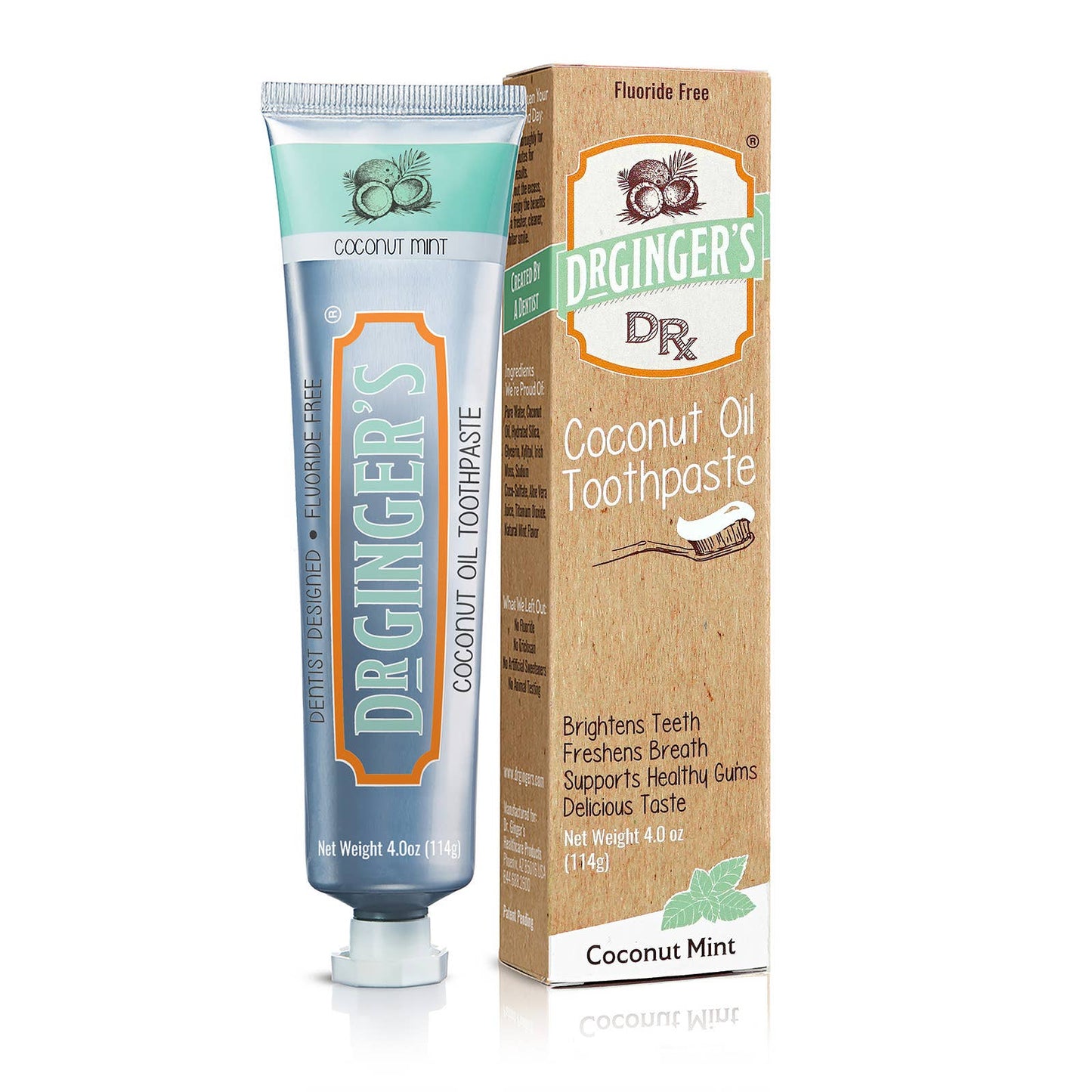 Dr. Gingers - Coconut Oil Toothpaste | Fluoride-Free | Sensitive Teeth
