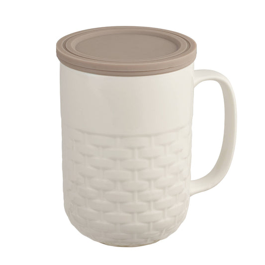 CasaWare - Weave 15oz Tea Infuser Mug White