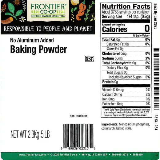 Frontier Co-op Baking Powder (No Aluminum Added)