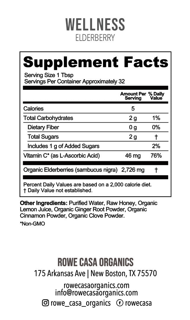 ELDERBERRY IMMUNE SUPPORT | 16 oz | HONEY FREE