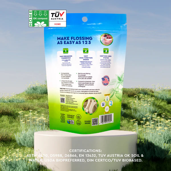 EcoClean Floss Pick – The Only USA-Made Compostable Floss Picks