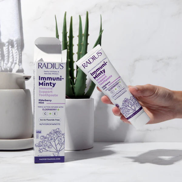 IMMUNI-MINTY Immune Support Toothpaste, Elderberry Mint – The Fluoride-Free Toothpaste with Hydroxyapatite