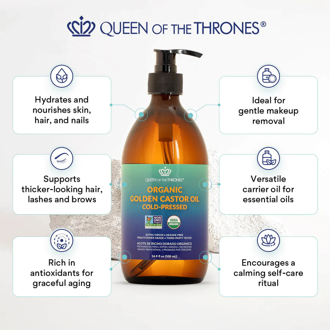 Queen of the Thrones - Organic Castor Oil 16.9oz