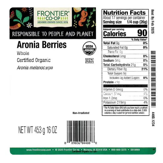 Frontier Co-op Aronia Berries, Organic
