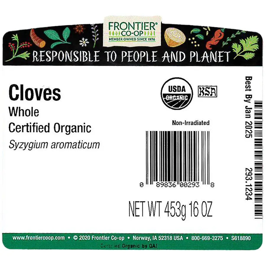 Frontier Co-op Hand Select Cloves, Whole, Organic