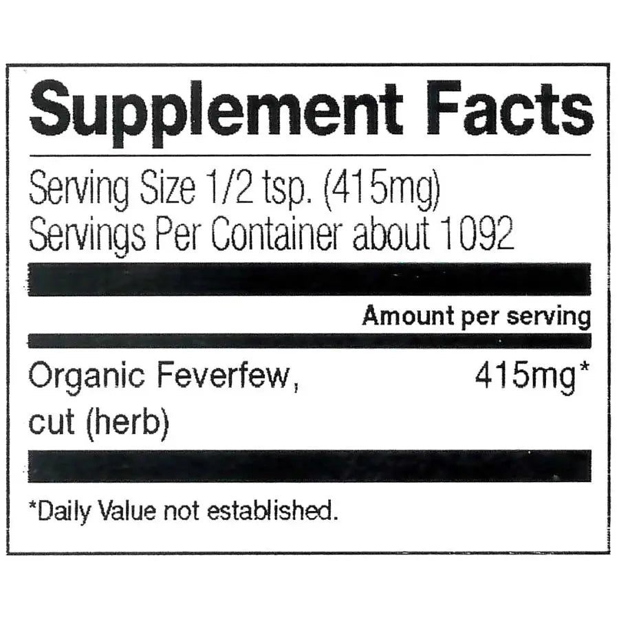 Frontier Co-op Feverfew Herb, Cut & Sifted, Organic
