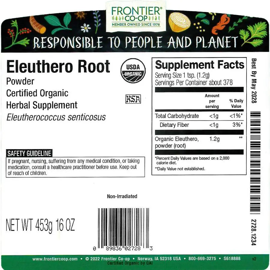 Frontier Co-op Eleuthero Root Powder, Organic