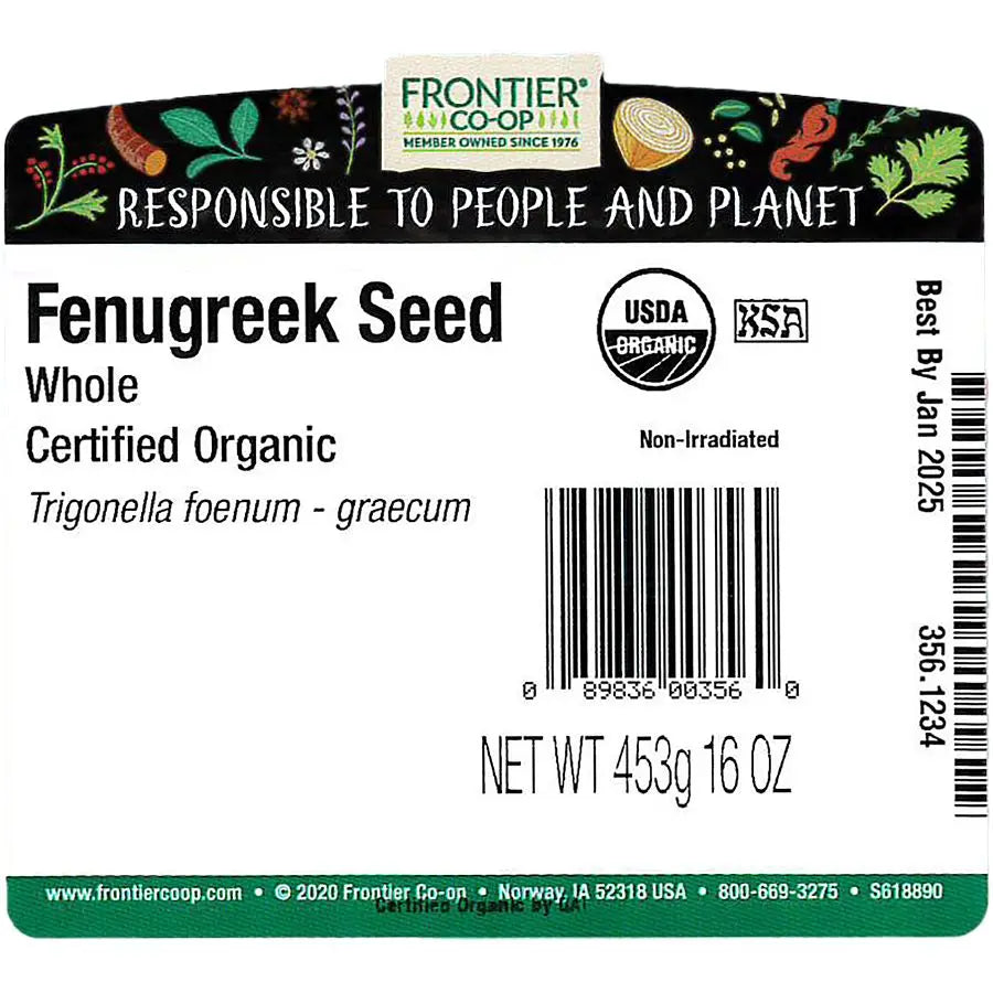 Frontier Co-op Fenugreek Seed, Whole, Organic