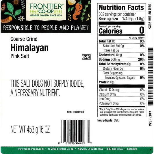 Frontier Co-op Himalayan Pink Salt, Coarse Grind