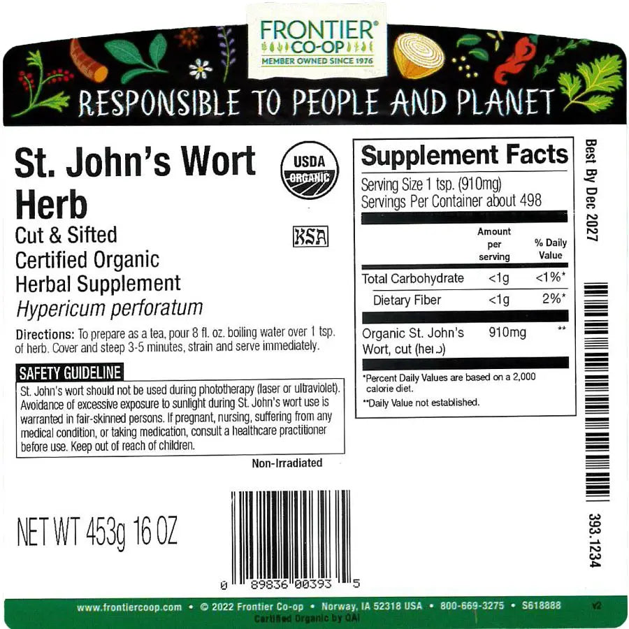 Frontier® Co-op St. John's Wort Herb, Cut & Sifted, Organic