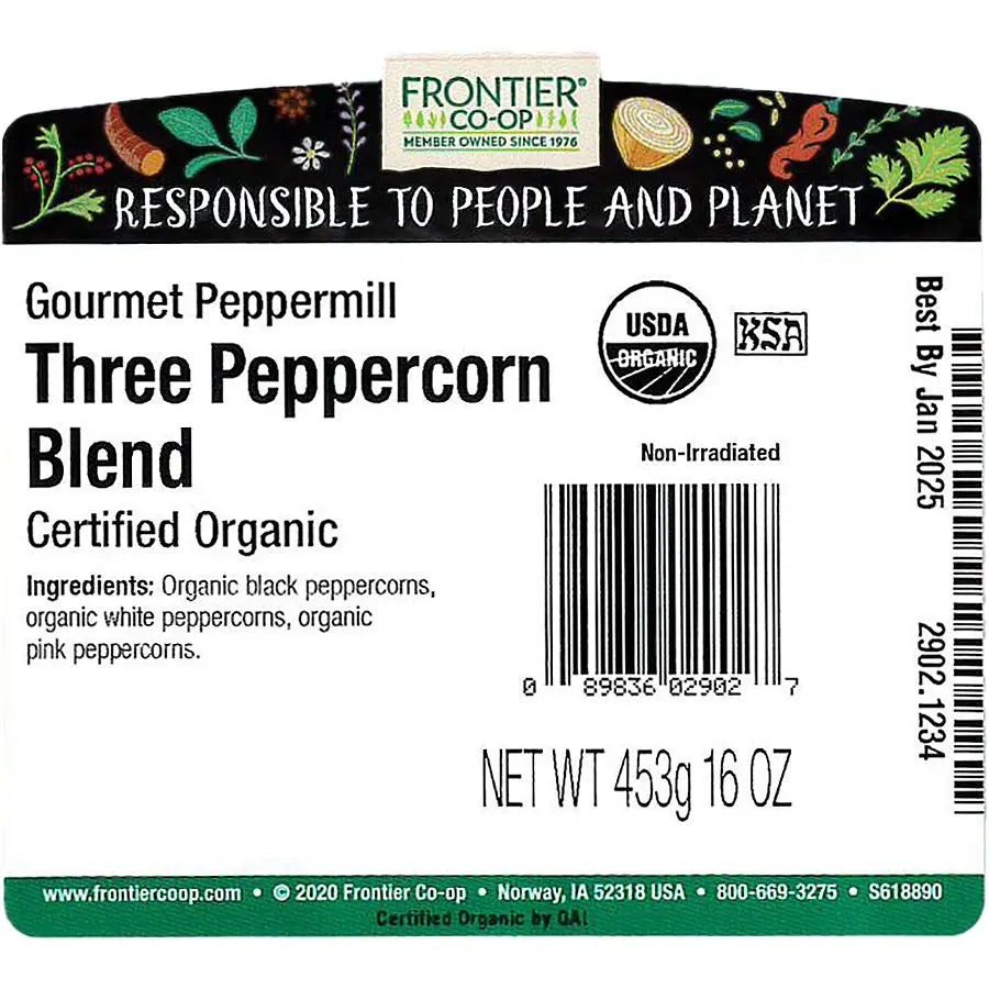 Frontier Co-op 3-Pepper Peppermill Blend, Organic