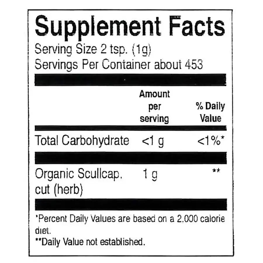 Frontier Co-op Scullcap Herb, Cut & Sifted, Organic