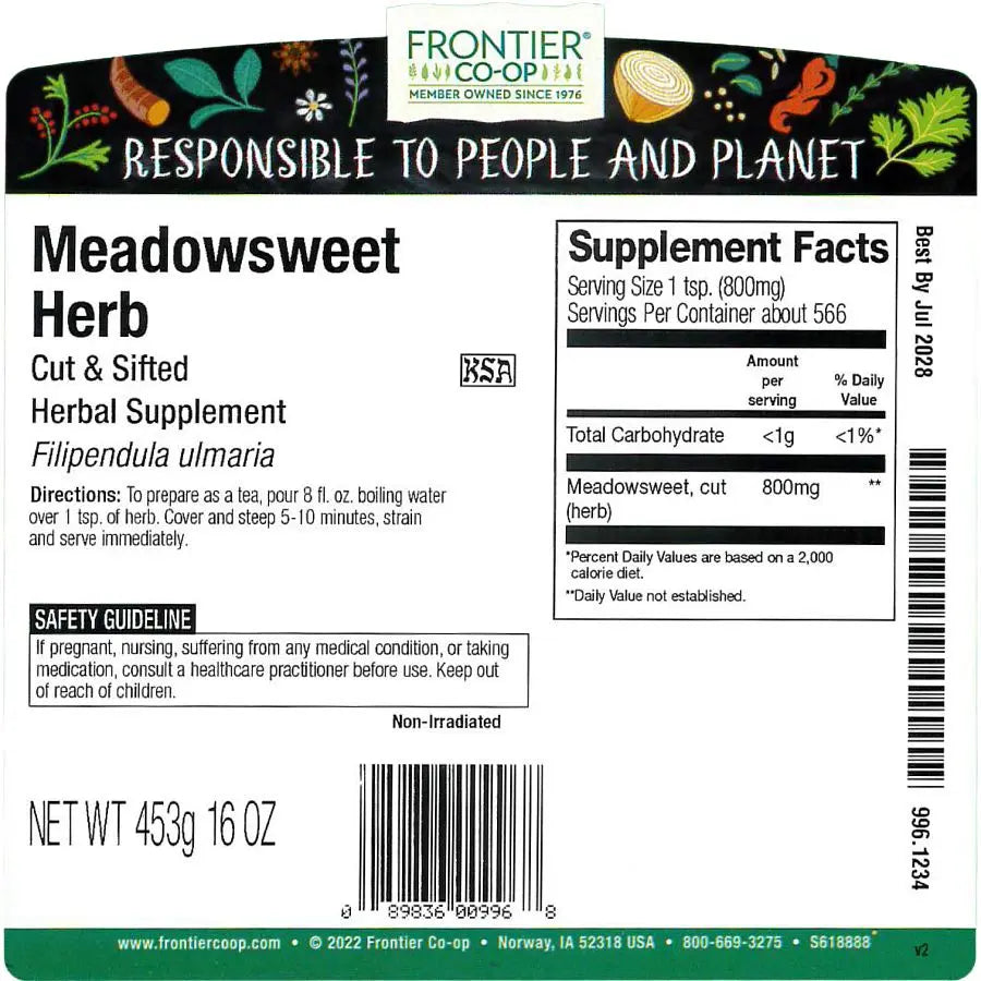 Frontier Co-op Meadowsweet Herb, Cut & Sifted