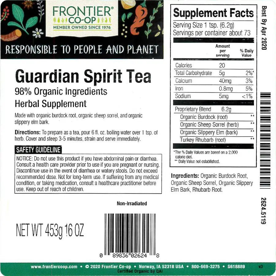 Frontier Co-op Guardian Spirit Tea, 98% Organic