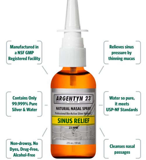 Argentyn 23 Natural Nasal Spray - PROFESSIONAL BIO - ACTIVE SILVER HYDROSOL