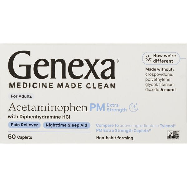 Genexa Extra Strength Acetaminophen PM, 50 CT