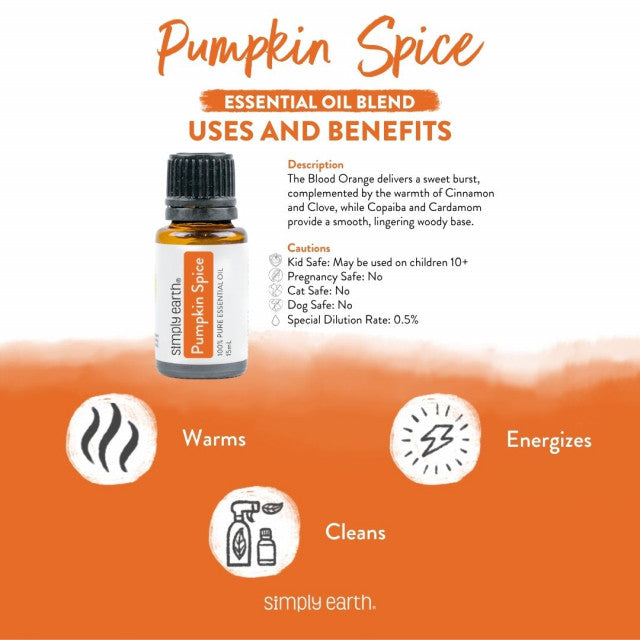 Simply Earth Pumpkin Spice Essential Oil 15 ml
