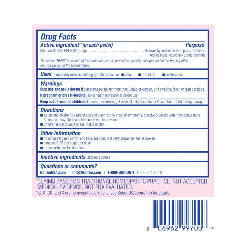 Chamomilla Bonus Pack  Pain • Irritability • Restlessness*