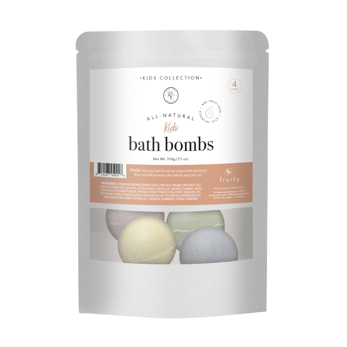 BATH BOMBS FOR KIDS | 4 count Fruity