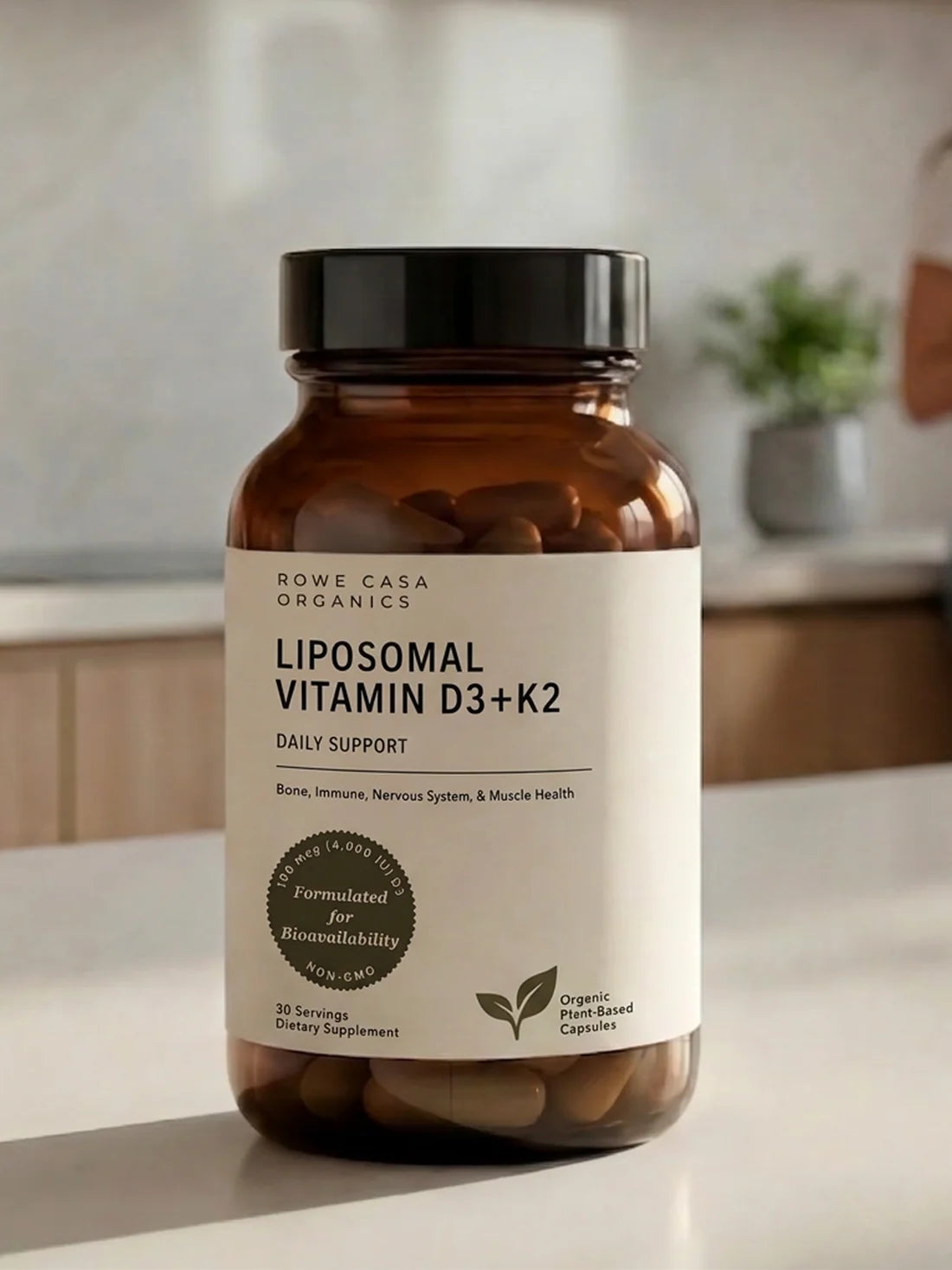 Rowe Casa Organics Liposomal Vitamin D3 + K2 | 60 Capsules