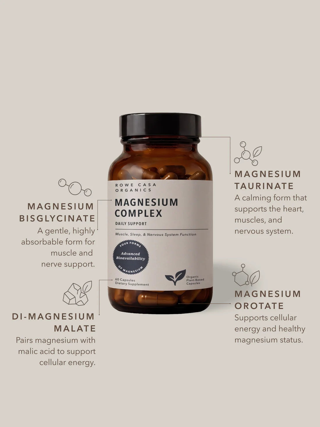 Rowe Casa Organics Magnesium Complex | 60 Capsules