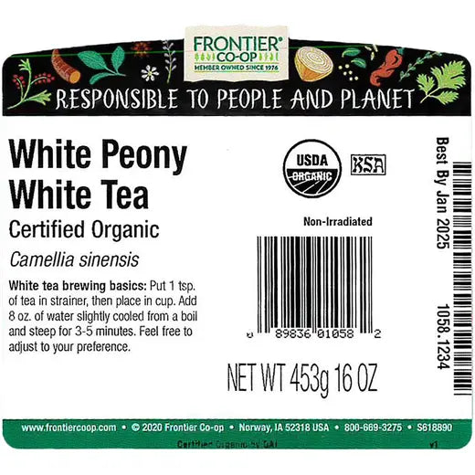 Frontier Co-op White Peony Tea, Organic
