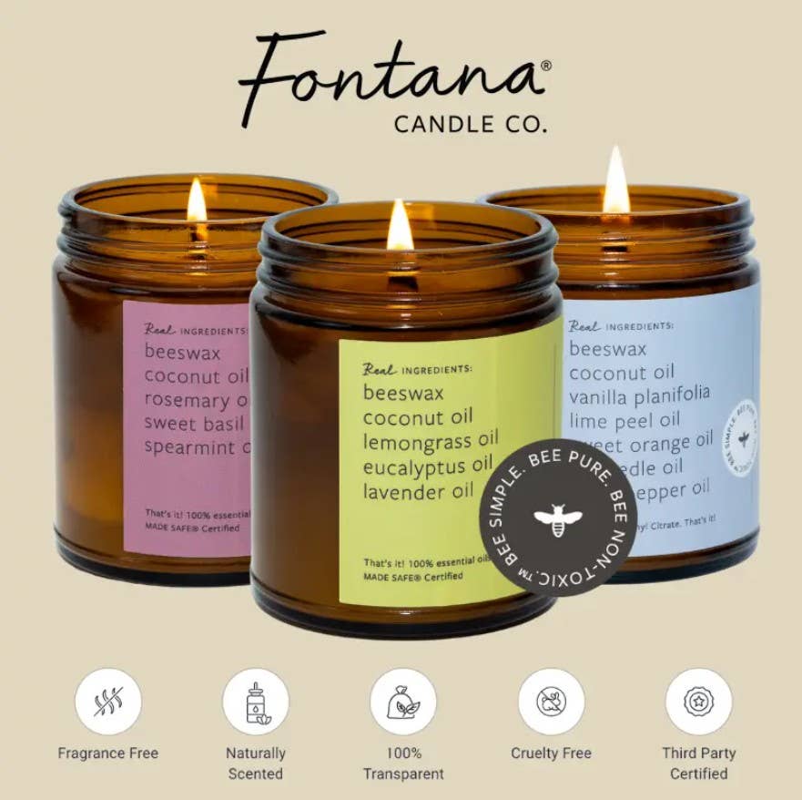 Fontana Candle Co. - Cypress Sage & Patchouli Beeswax & Essential Oil Jar Candle