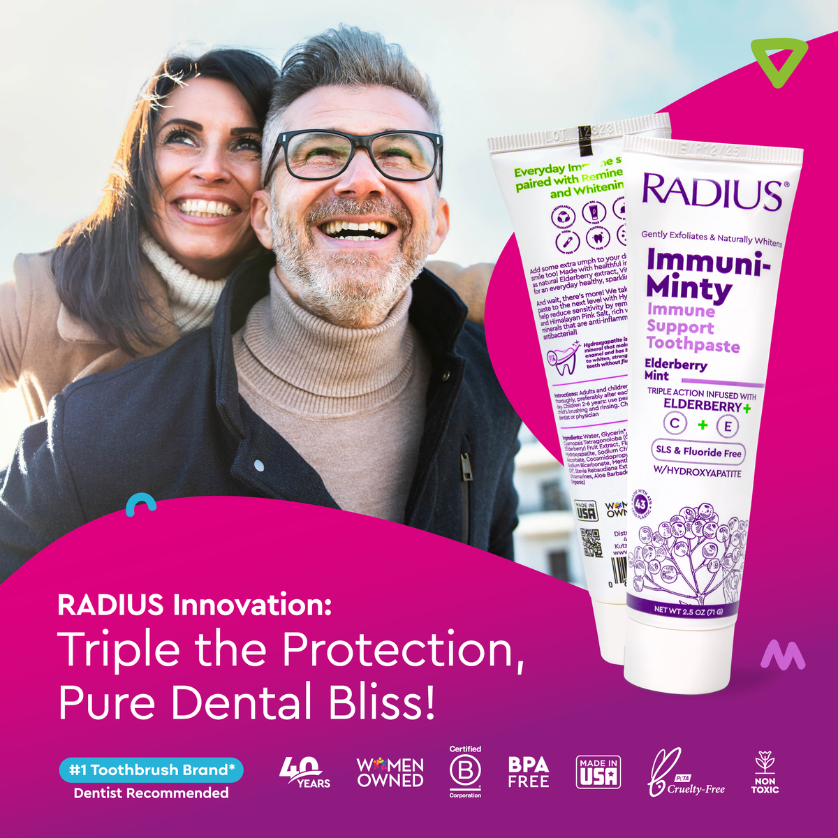 RADIUS - IMMUNI-MINTY Immune Support Toothpaste, Elderberry Mint