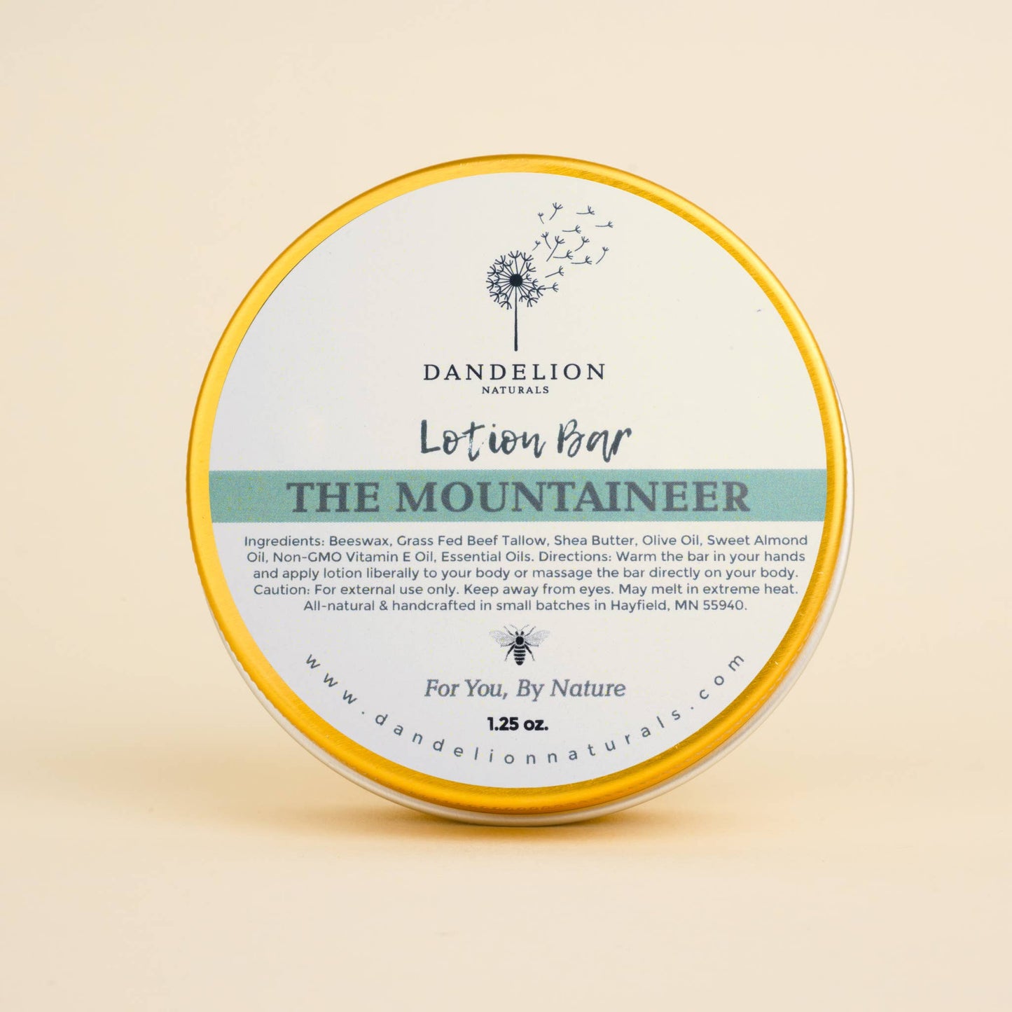 Dandelion Naturals - Tallow Lotion Bar with Cedarwood, Frankincense, Patchouli