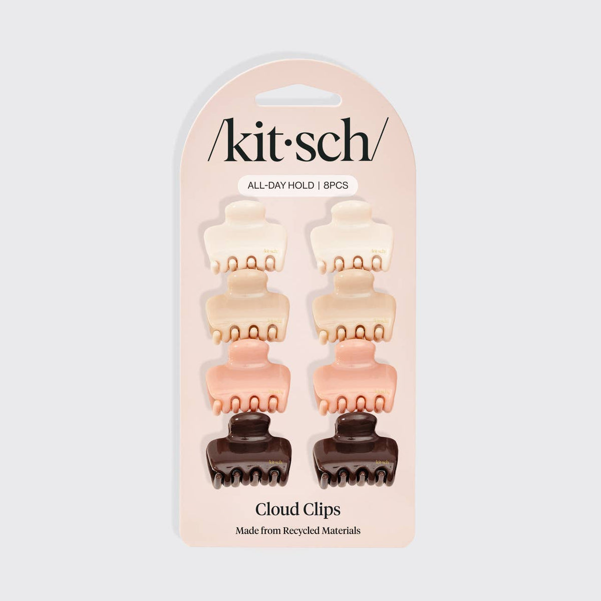 KITSCH - Recycled Plastic Mini Cloud Claw Clips 8pc Set - Rosewood