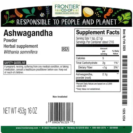 Frontier Co-op Ashwagandha Root Powder