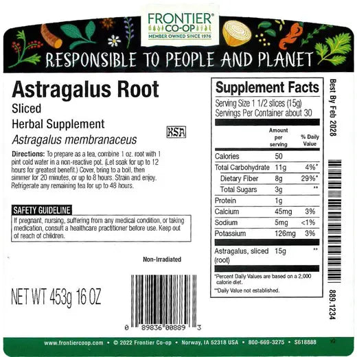 Frontier Co-op Astragalus Root Slices