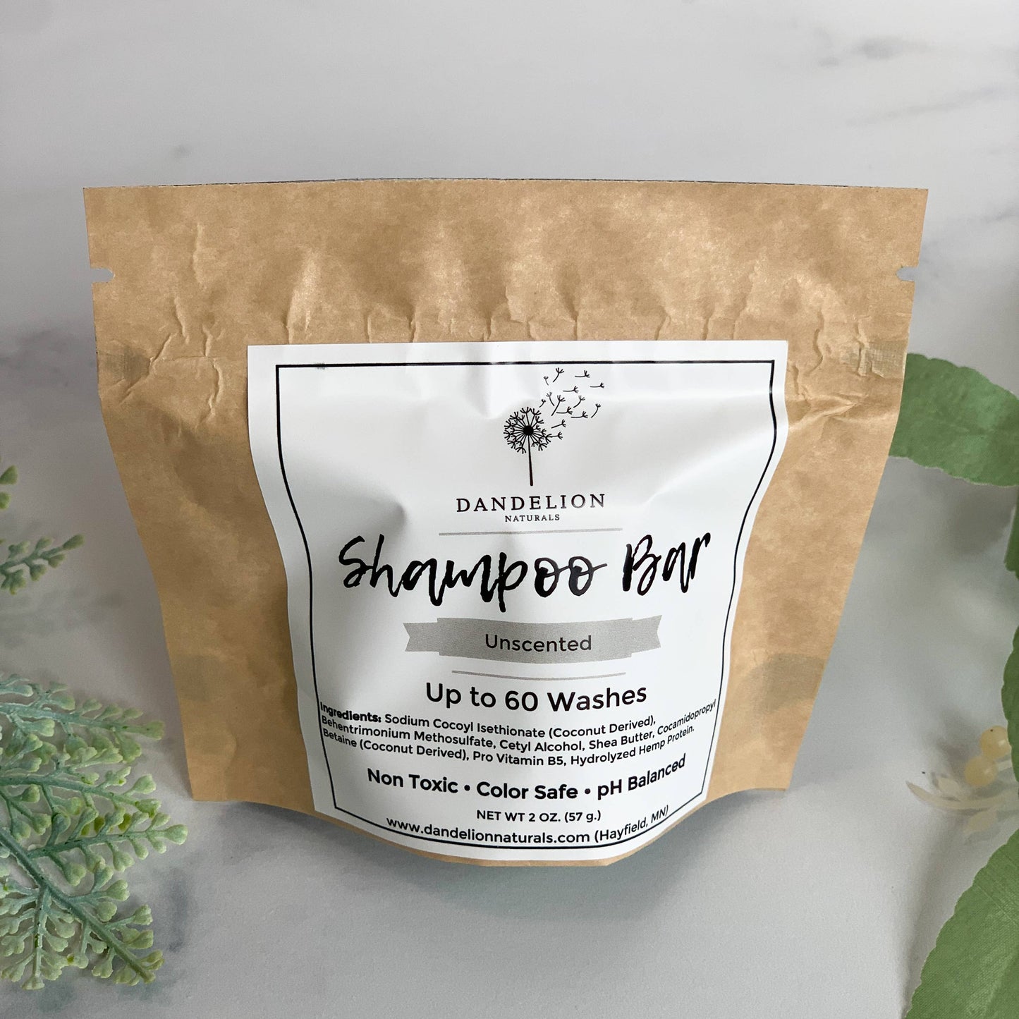 Dandelion Naturals - Shampoo Bar | Unscented| Packaged | Solid Shampoo